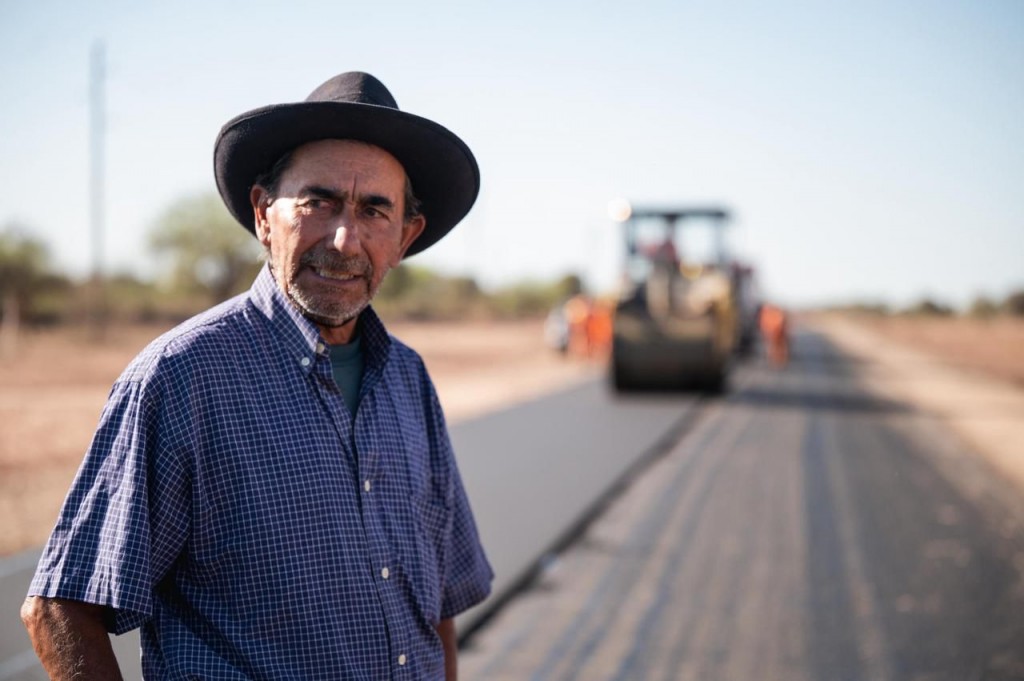Quintela supervisó el avance del asfaltado en la Ruta Provincial N° 6